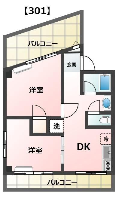 BLISS金町ビル(2DK/3階)の間取り写真