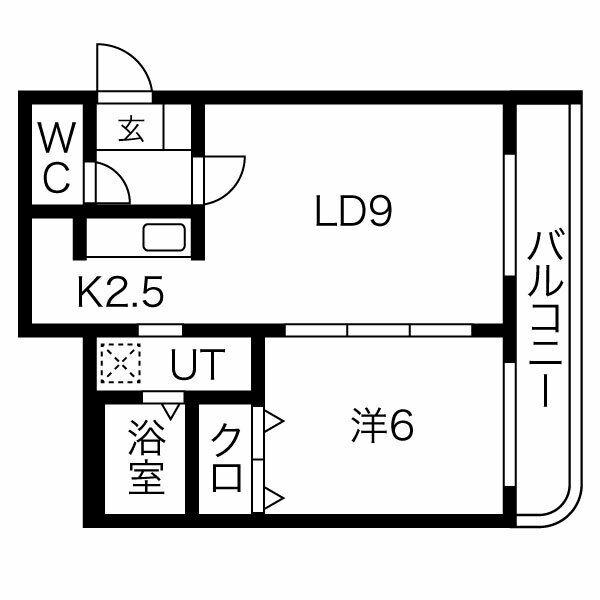 クラリス琴似(1LDK/3階)の間取り写真