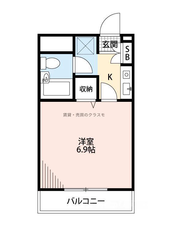 ライオンズマンション大正(1K/5階)の間取り写真