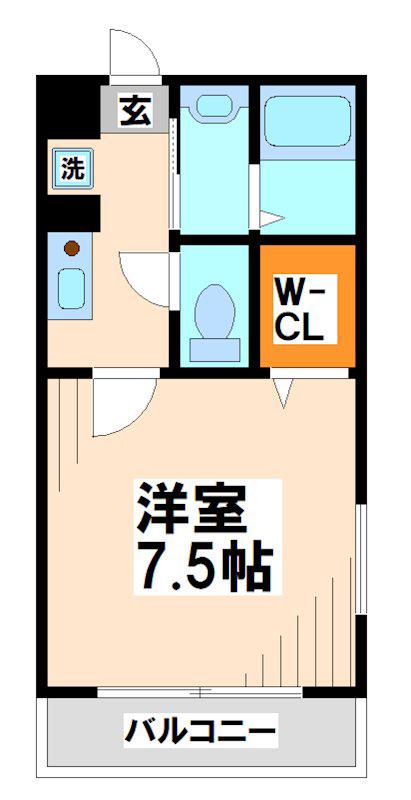 ワンリーフ柴崎(1K/1階)の間取り写真