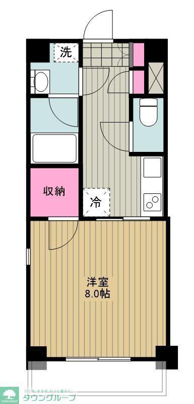 プルミエール川越イースト(1K/6階)の間取り写真