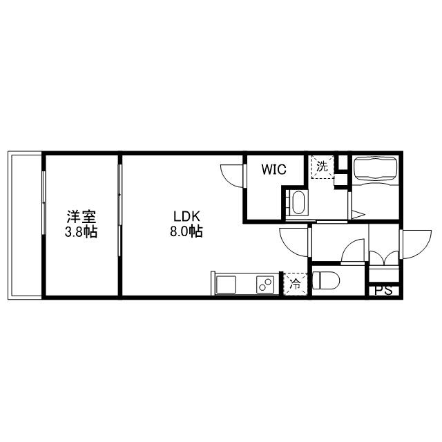 月光道三町(1LDK/3階)の間取り写真