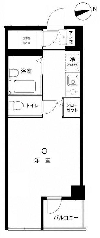 シャルマン赤坂(1K/2階)の間取り写真