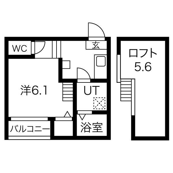 グランビル上小田井(1K/1階)の間取り写真
