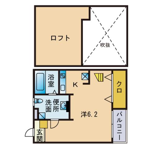 RIPOSO FUTUR(ワンルーム/2階)の間取り写真