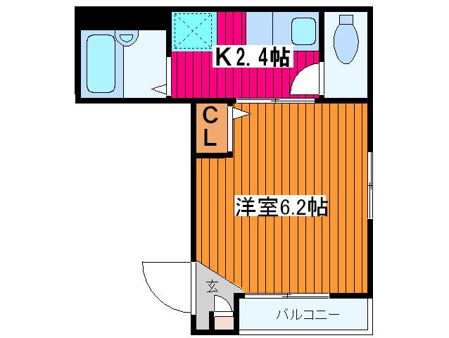 QTO赤羽(1K/2階)の間取り写真