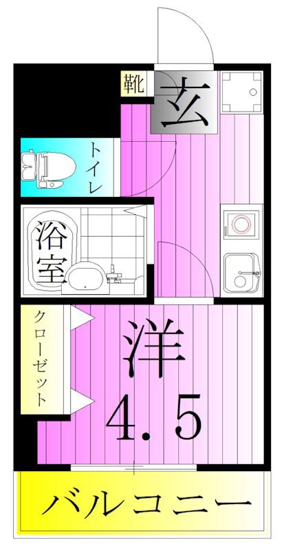 オルザエ絹(1K/3階)の間取り写真