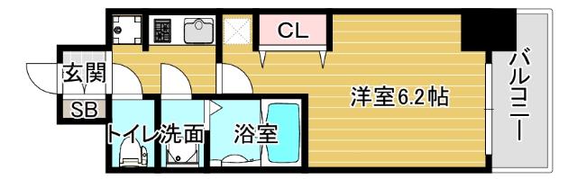 エステムコートディアシティウエスト(1K/15階)の間取り写真