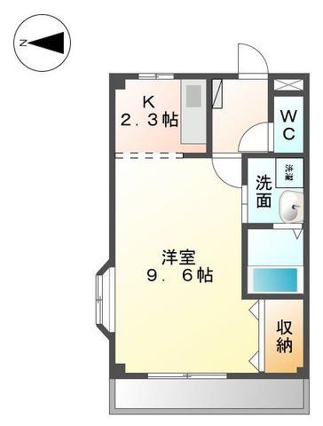 サンライズ山木(1K/4階)の間取り写真