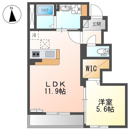 シャンペトル(1LDK/1階)の間取り写真