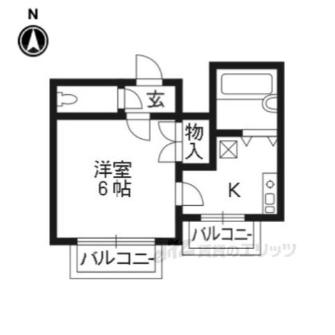 グラシアビル(1K/3階)の間取り写真