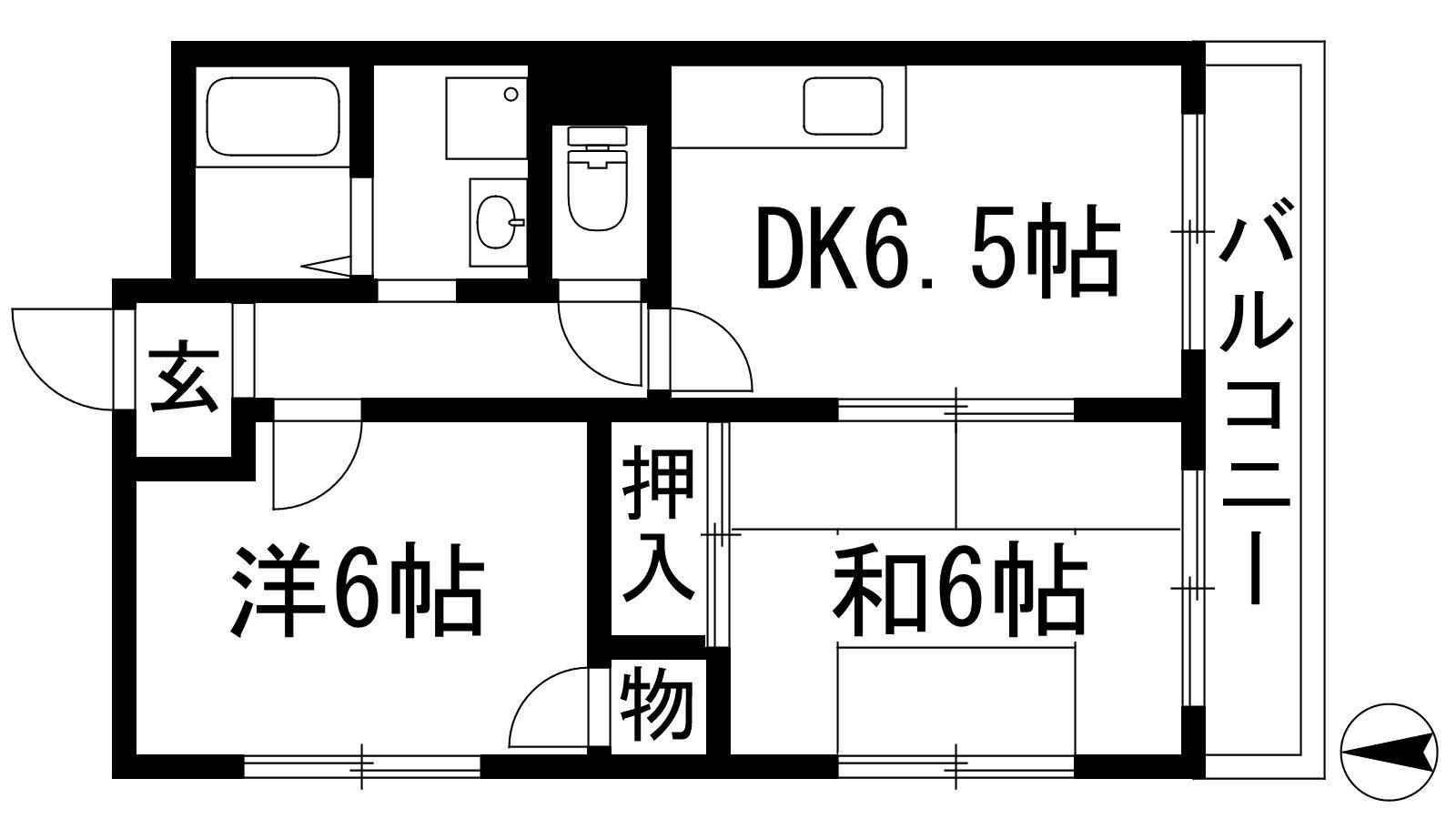 エントピアハイムS(2DK/2階)の間取り写真