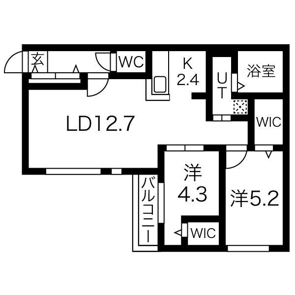 ラヴィ南平岸 (2LDK/2階)の間取り写真