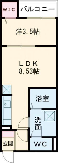 FSTYLE一津屋1号館(1LDK/1階)の間取り写真