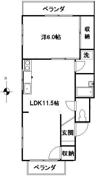 本郷台ニューハイム(1LDK/1階)の間取り写真