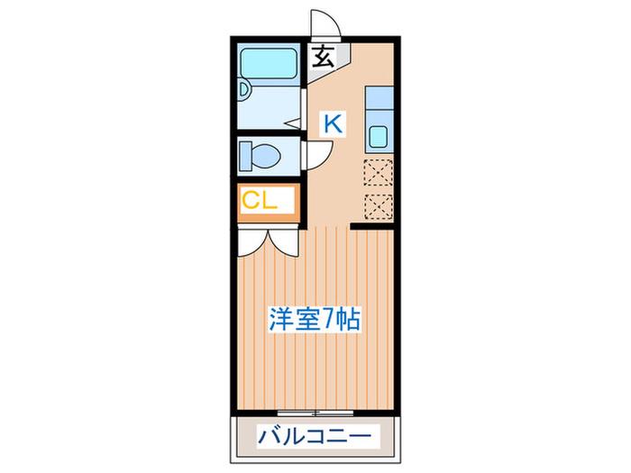 ファミーユMII(1K/2階)の間取り写真