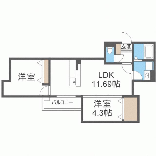 ヴェルジュ博多南グランスイート(2LDK/3階)の間取り写真