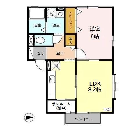 シャルム17(2K/2階)の間取り写真