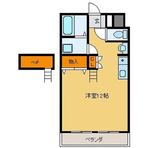 メゾンサファイヤ(ワンルーム/4階)の間取り写真