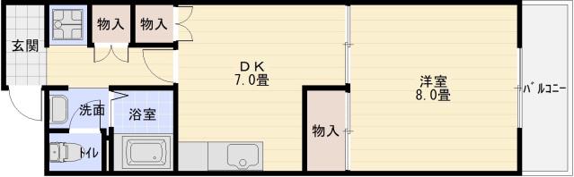 ニドムコート(1DK/3階)の間取り写真