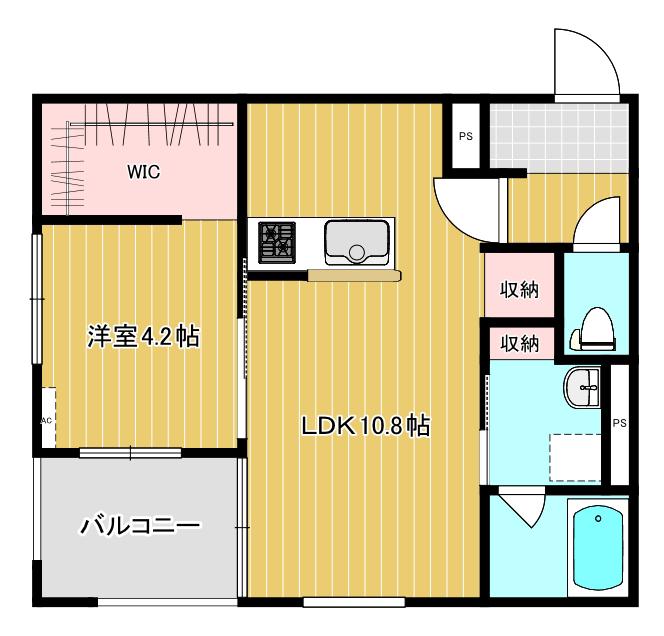 セジュール大津(1LDK/2階)の間取り写真