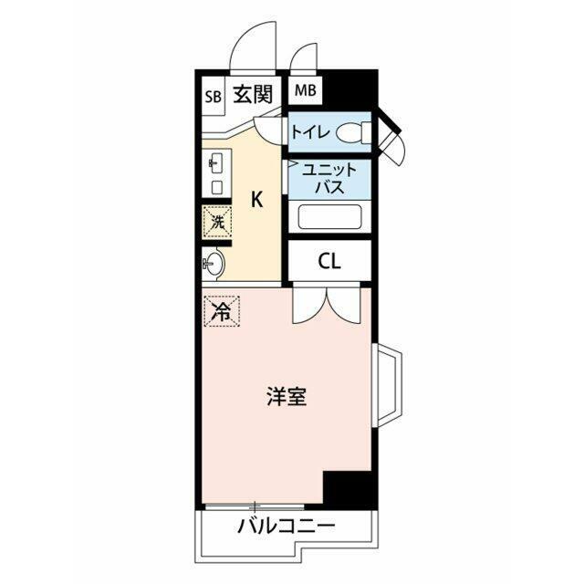 メリス玉川PARTI(1K/4階)の間取り写真