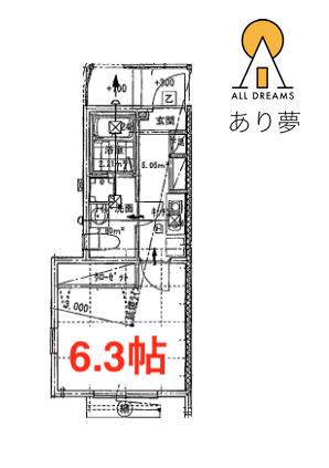 ワイズ山手石川町(1K/2階)の間取り写真