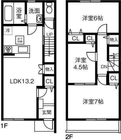 WILL 宮町(3LDK/1階)の間取り写真