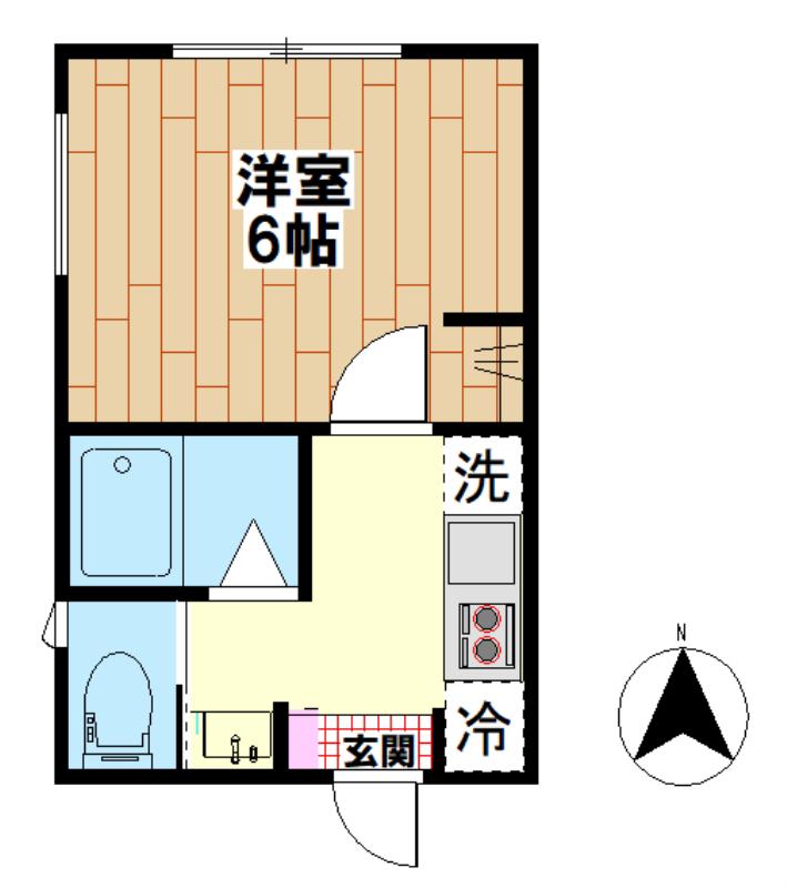 G.CREST扇(1K/2階)の間取り写真
