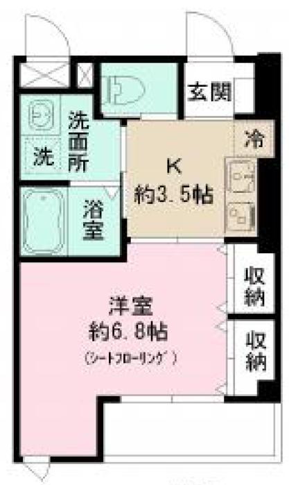 スカイコート都立大学第3(1K/1階)の間取り写真