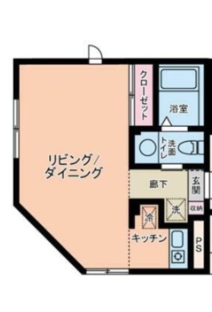 COLLINA武蔵小山(ワンルーム/1階)の間取り写真