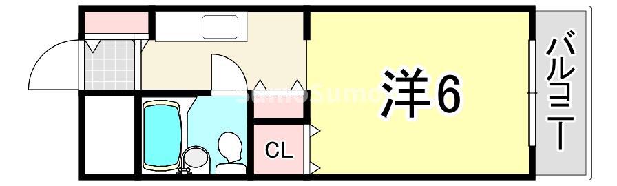 ビオラ並木台(ワンルーム/3階)の間取り写真