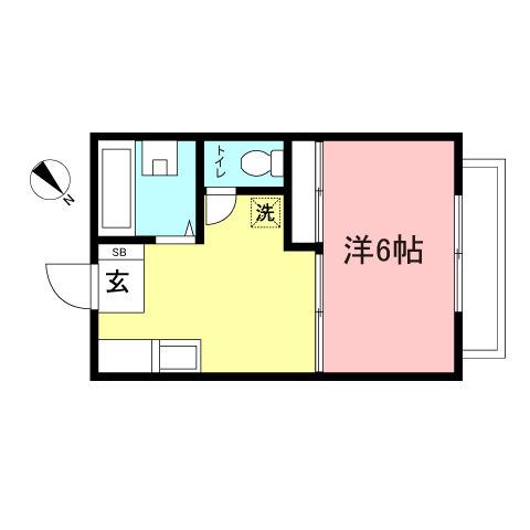 辻ハイムI(1DK/3階)の間取り写真
