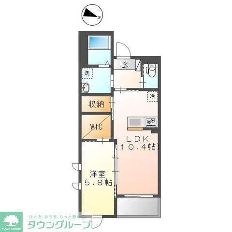 ヴィラ アルブル(1LDK/2階)の間取り写真
