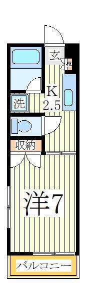 ハイムまことC棟(1K/2階)の間取り写真