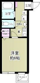 ジェンティーレ(1K/2階)の間取り写真