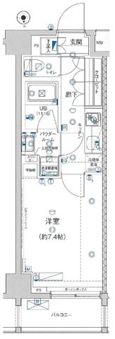 GENOVIA板橋ウエスト GREEN VEIL(1K/8階)の間取り写真