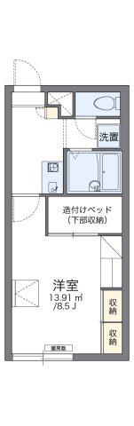 レオパレスメゾンフルール(1K/1階)の間取り写真