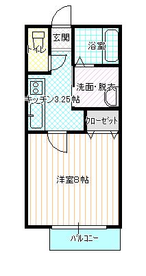 ギンザスクエア(1K/1階)の間取り写真