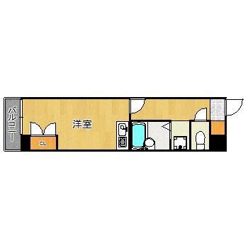 博多Vビル(ワンルーム/8階)の間取り写真