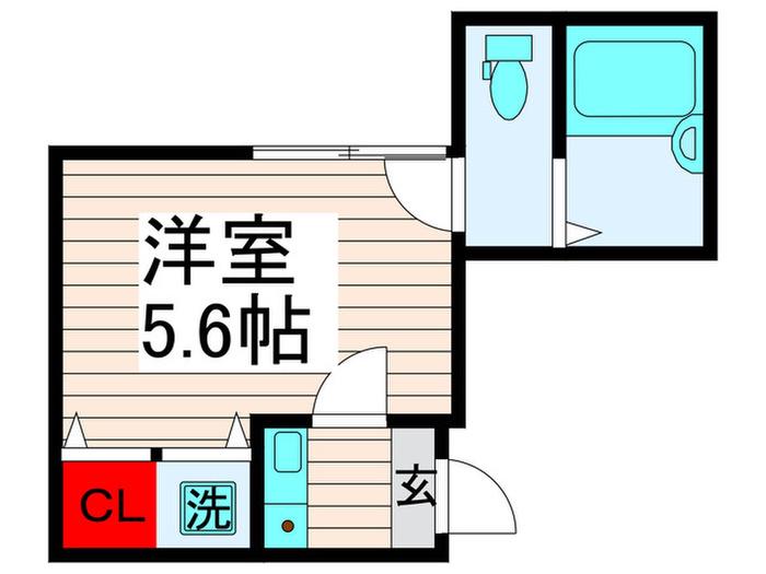 ドマーニ扇(ワンルーム/2階)の間取り写真