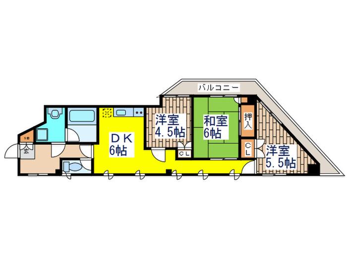 フラリッシュ(3DK/5階)の間取り写真