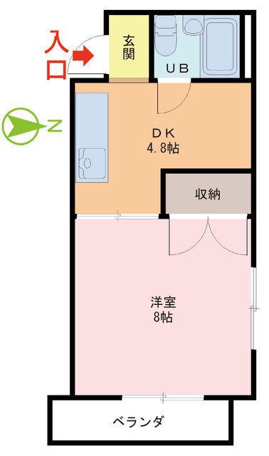 コーポ樹(1DK/3階)の間取り写真