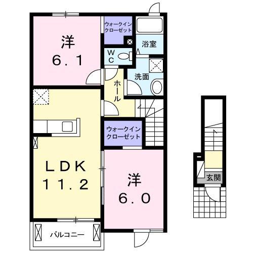 サウザンドサニー(2LDK/2階)の間取り写真