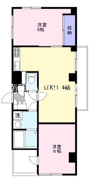 コムコルデコット(2LDK/1階)の間取り写真