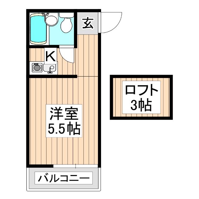 メゾネットコスモピア(1K/2階)の間取り写真