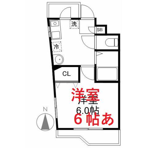 メルベイユ石井(1K/2階)の間取り写真