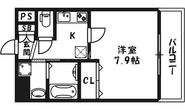 GRACE108(1K/4階)の間取り写真