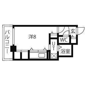 ブランノワールN13.EXE エグゼ(1K/3階)の間取り写真