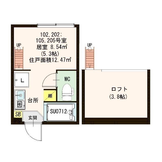 ファーストハウス北新宿(ワンルーム/1階)の間取り写真